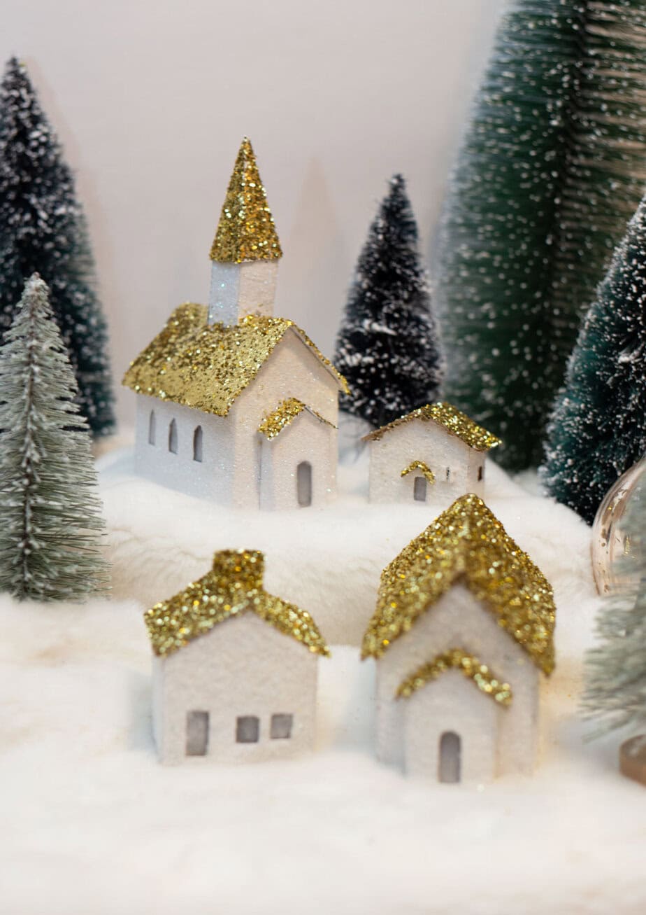 cardboard christmas village houses: free printable template